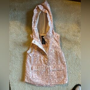 Cynthia Rowley Pink Animal Print Hooded Vest